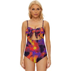 Requiem  Of The Lava  Stars Knot Front One-piece Swimsuit