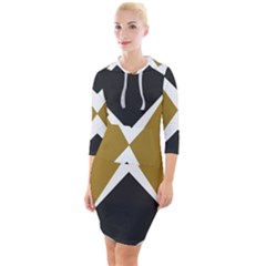 Abstract pattern geometric backgrounds   Quarter Sleeve Hood Bodycon Dress