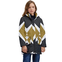 Abstract Pattern Geometric Backgrounds   Kid s Hooded Longline Puffer Jacket