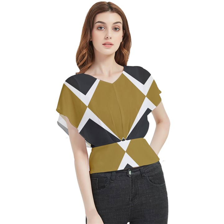 Abstract pattern geometric backgrounds   Butterfly Chiffon Blouse