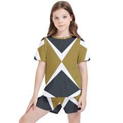 Abstract Pattern Geometric Backgrounds   Kids  Tee And Sports Shorts Set by Eskimos