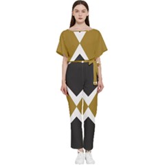 Abstract Pattern Geometric Backgrounds   Batwing Lightweight Chiffon Jumpsuit by Eskimos