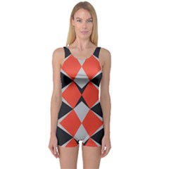 Abstract Pattern Geometric Backgrounds   One Piece Boyleg Swimsuit by Eskimos