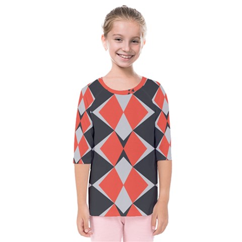 Abstract Pattern Geometric Backgrounds   Kids  Quarter Sleeve Raglan Tee by Eskimos