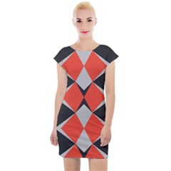 Abstract Pattern Geometric Backgrounds   Cap Sleeve Bodycon Dress by Eskimos