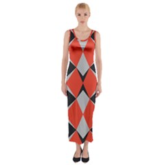 Abstract Pattern Geometric Backgrounds   Fitted Maxi Dress by Eskimos