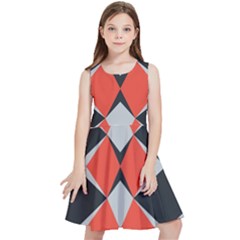 Abstract Pattern Geometric Backgrounds   Kids  Skater Dress