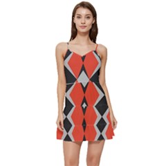 Abstract Pattern Geometric Backgrounds   Short Frill Dress