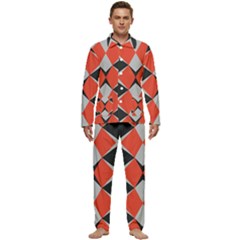 Abstract Pattern Geometric Backgrounds   Men s Long Sleeve Velvet Pocket Pajamas Set