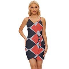 Abstract Pattern Geometric Backgrounds   Wrap Tie Front Dress