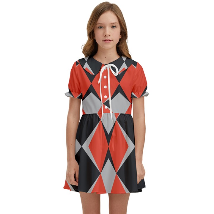 Abstract pattern geometric backgrounds   Kids  Sweet Collar Dress