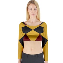 Abstract Pattern Geometric Backgrounds   Long Sleeve Crop Top by Eskimos