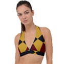 Abstract pattern geometric backgrounds   Halter Plunge Bikini Top View1