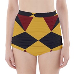 Abstract Pattern Geometric Backgrounds   High-waisted Bikini Bottoms by Eskimos