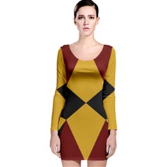 Abstract Pattern Geometric Backgrounds   Long Sleeve Velvet Bodycon Dress by Eskimos