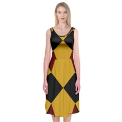 Abstract Pattern Geometric Backgrounds   Midi Sleeveless Dress by Eskimos