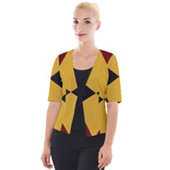 Abstract Pattern Geometric Backgrounds   Cropped Button Cardigan by Eskimos