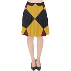 Abstract Pattern Geometric Backgrounds   Velvet High Waist Skirt by Eskimos