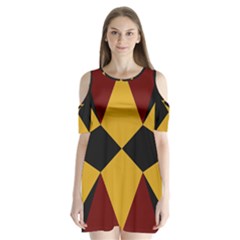 Abstract Pattern Geometric Backgrounds   Shoulder Cutout Velvet One Piece by Eskimos