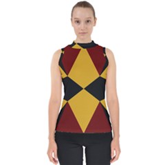 Abstract Pattern Geometric Backgrounds   Mock Neck Shell Top by Eskimos