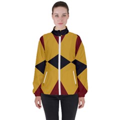 Abstract Pattern Geometric Backgrounds   Women s High Neck Windbreaker by Eskimos