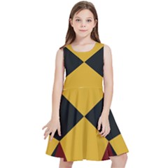 Abstract Pattern Geometric Backgrounds   Kids  Skater Dress