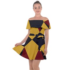 Abstract Pattern Geometric Backgrounds   Off Shoulder Velour Dress by Eskimos