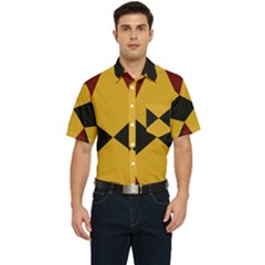 Abstract Pattern Geometric Backgrounds   Men s Short Sleeve Pocket Shirt 