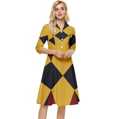 Abstract Pattern Geometric Backgrounds   Classy Knee Length Dress