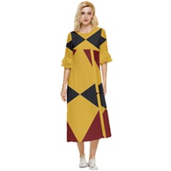 Abstract Pattern Geometric Backgrounds   Double Cuff Midi Dress