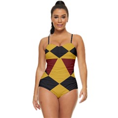 Abstract Pattern Geometric Backgrounds   Retro Full Coverage Swimsuit