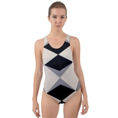 Abstract Pattern Geometric Backgrounds   Cut-out Back One Piece Swimsuit by Eskimos