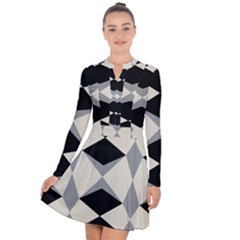 Abstract Pattern Geometric Backgrounds   Long Sleeve Panel Dress