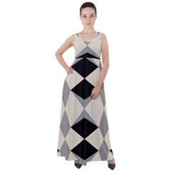 Abstract Pattern Geometric Backgrounds   Empire Waist Velour Maxi Dress