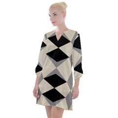 Abstract Pattern Geometric Backgrounds   Open Neck Shift Dress by Eskimos