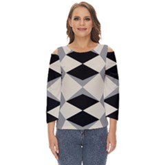 Abstract Pattern Geometric Backgrounds   Cut Out Wide Sleeve Top