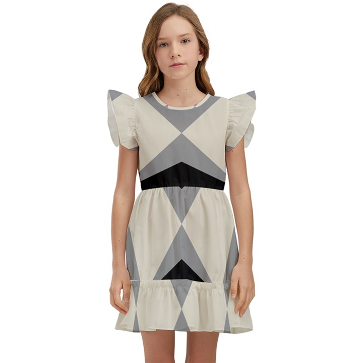 Abstract pattern geometric backgrounds   Kids  Winged Sleeve Dress