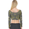 Folk flowers print Floral pattern Ethnic art Long Sleeve Crop Top View2