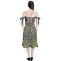 Folk flowers print Floral pattern Ethnic art Shoulder Tie Bardot Midi Dress View2