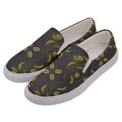 Folk Flowers Print Floral Pattern Ethnic Art Men s Canvas Slip Ons by Eskimos