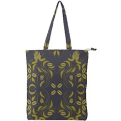 Folk Flowers Print Floral Pattern Ethnic Art Double Zip Up Tote Bag by Eskimos