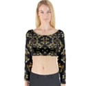 Folk flowers print Floral pattern Ethnic art Long Sleeve Crop Top View1