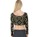 Folk flowers print Floral pattern Ethnic art Long Sleeve Crop Top View2