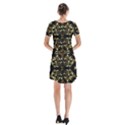 Folk flowers print Floral pattern Ethnic art Short Sleeve V-neck Flare Dress View2