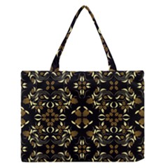 Folk Flowers Print Floral Pattern Ethnic Art Zipper Medium Tote Bag by Eskimos