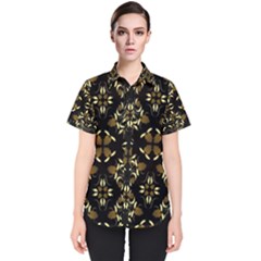 Folk flowers print Floral pattern Ethnic art Women s Short Sleeve Shirt