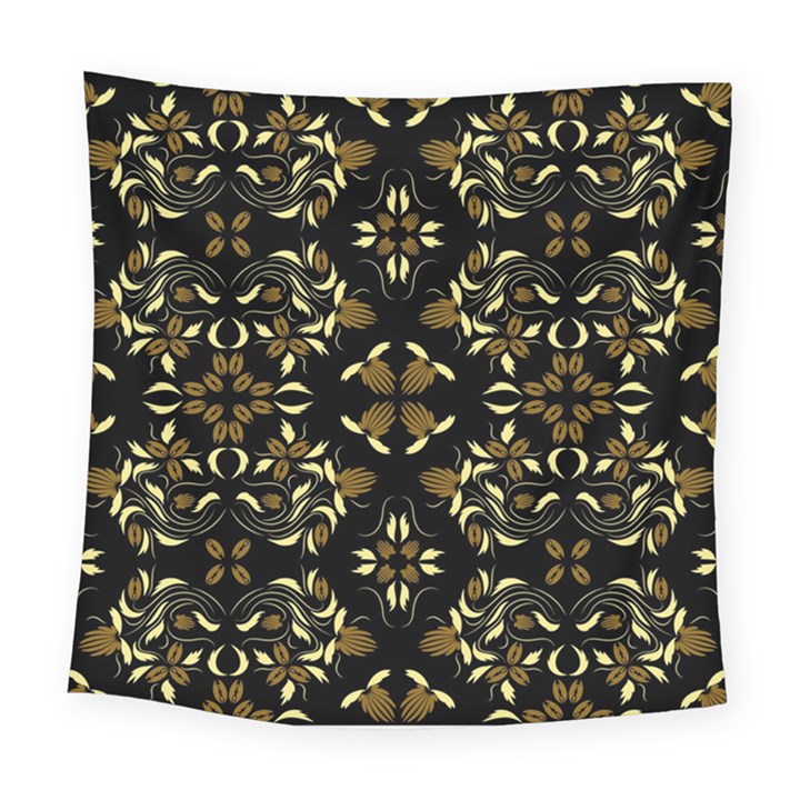 Folk flowers print Floral pattern Ethnic art Square Tapestry (Large)