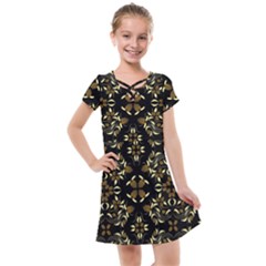 Folk Flowers Print Floral Pattern Ethnic Art Kids  Cross Web Dress by Eskimos