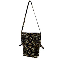 Folk Flowers Print Floral Pattern Ethnic Art Folding Shoulder Bag by Eskimos