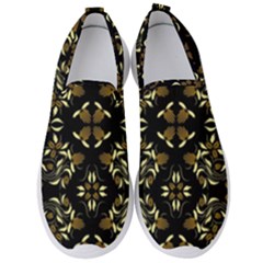 Folk Flowers Print Floral Pattern Ethnic Art Men s Slip On Sneakers